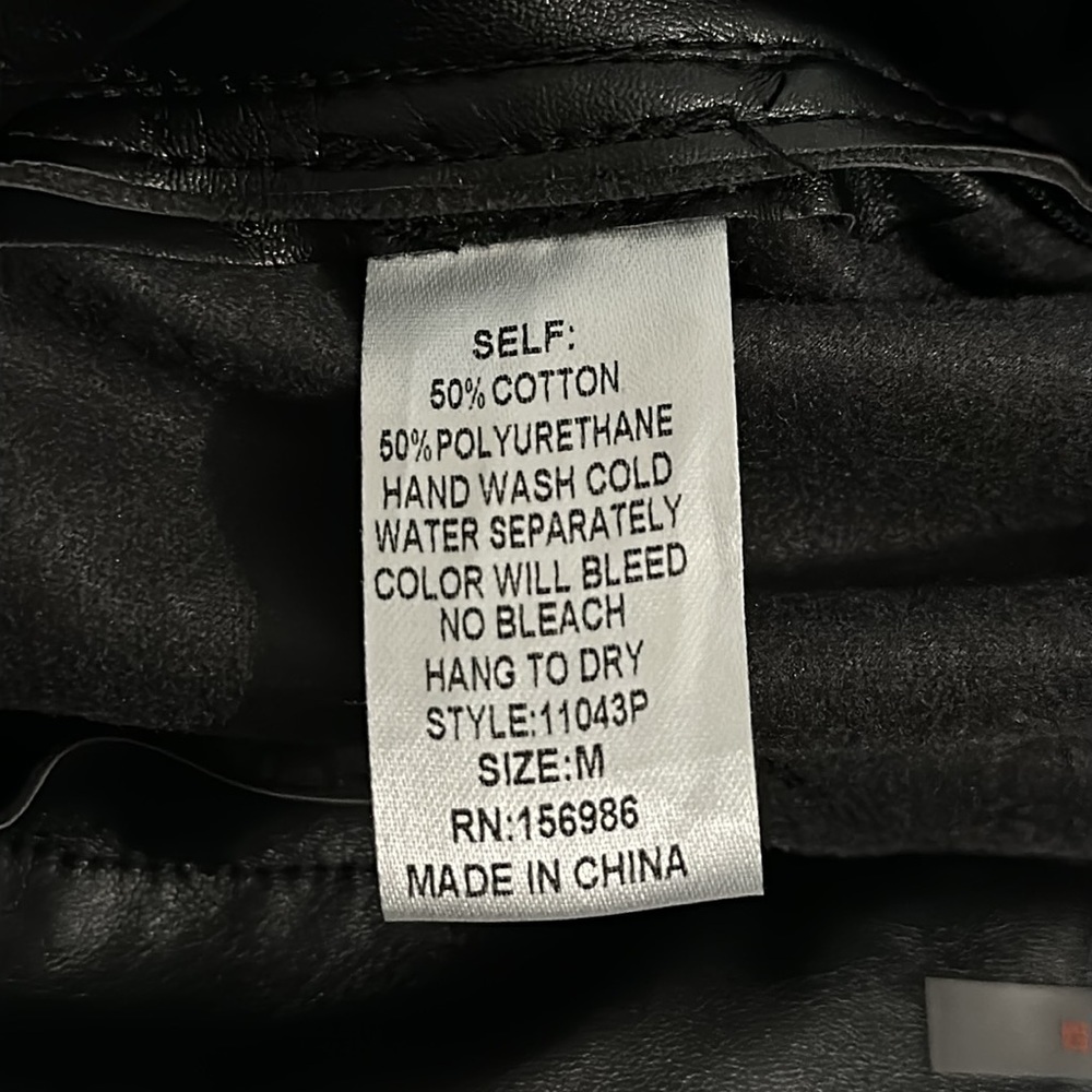 Idem Ditto Black Faux Leather Skinny Pants NWOT Women Size MED Vegan High Rise - Picture 9 of 16